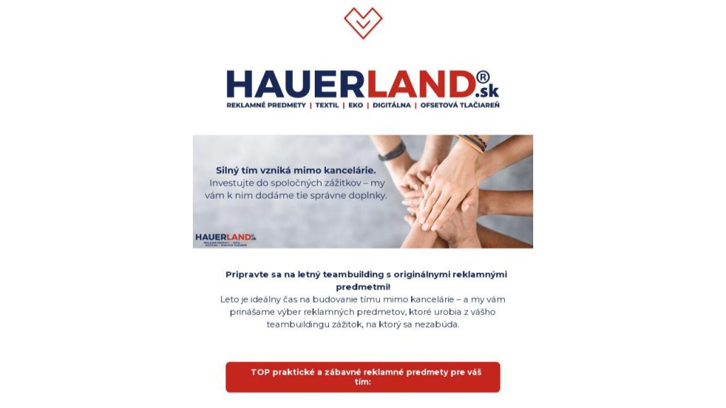 Teambuilding s reklamnými predmetmi Hauerland