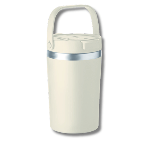 Biely termohrnček s rukoväťou